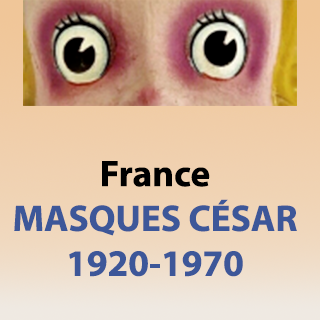Masque de César, France, 1920-1970, yeux grands et expressifs.